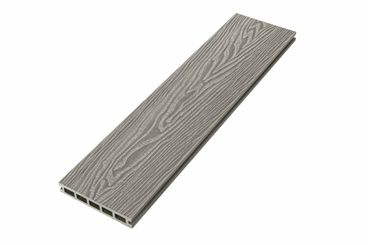 Террасная доска из ДПК Deckart Praktik Old 3D Серый